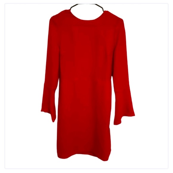 BANANA REPUBLIC LONG SLEEVE RED DRESS - Picture 2 of 6